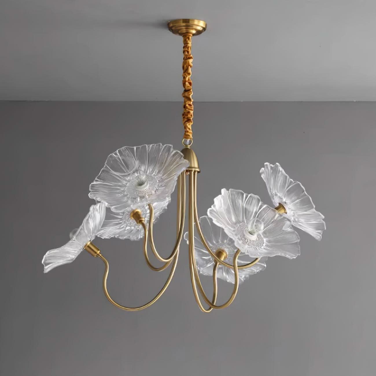 Aurora Glass Flower Chandelier Light Fixture For Elegant Home Decor And Classic Style For Living Rooms