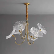 Aurora Glass Flower Chandelier Light Fixture For Elegant Home Decor And Classic Style For Living Rooms