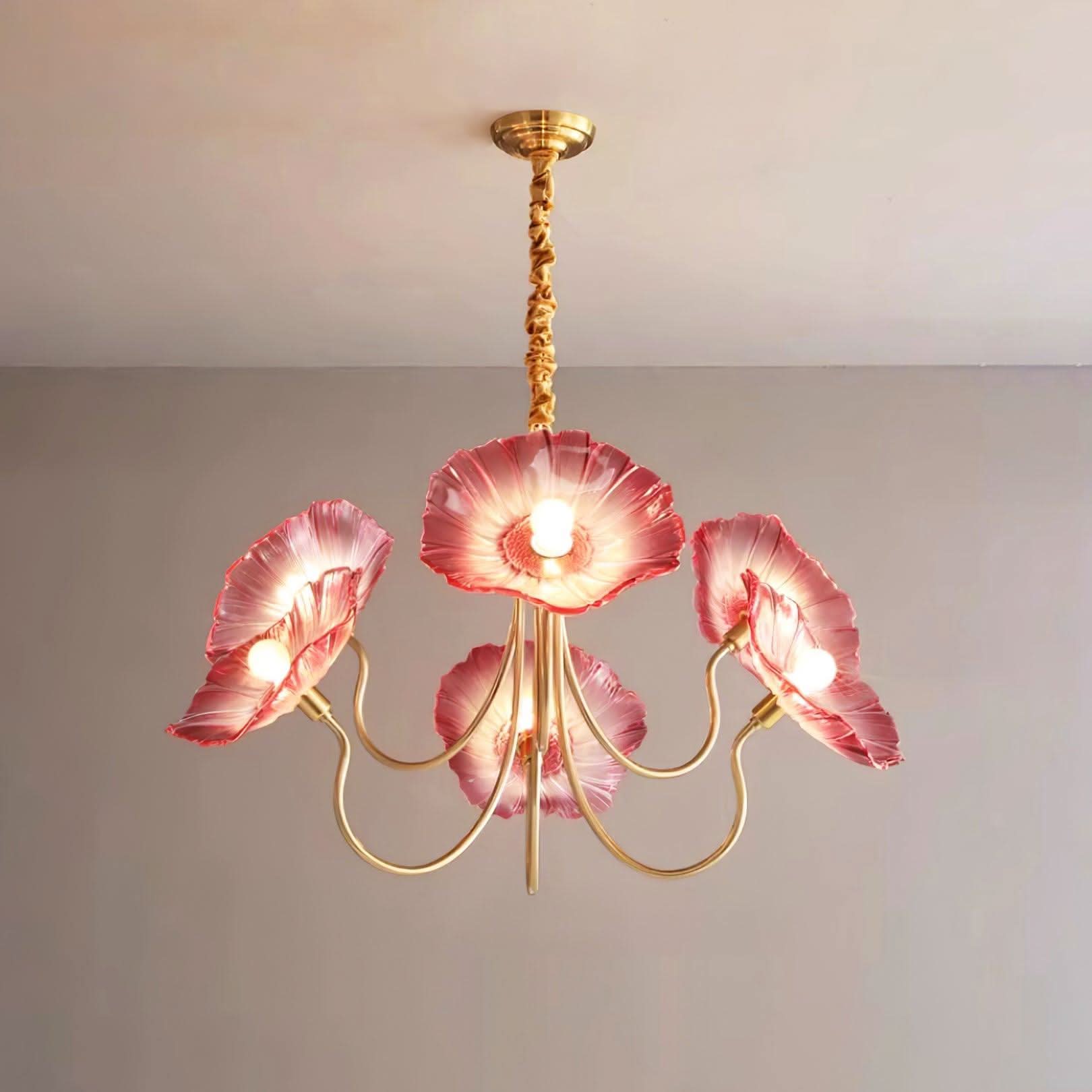 Aurora Glass Flower Chandelier Light Fixture For Elegant Home Decor And Classic Style For Living Rooms