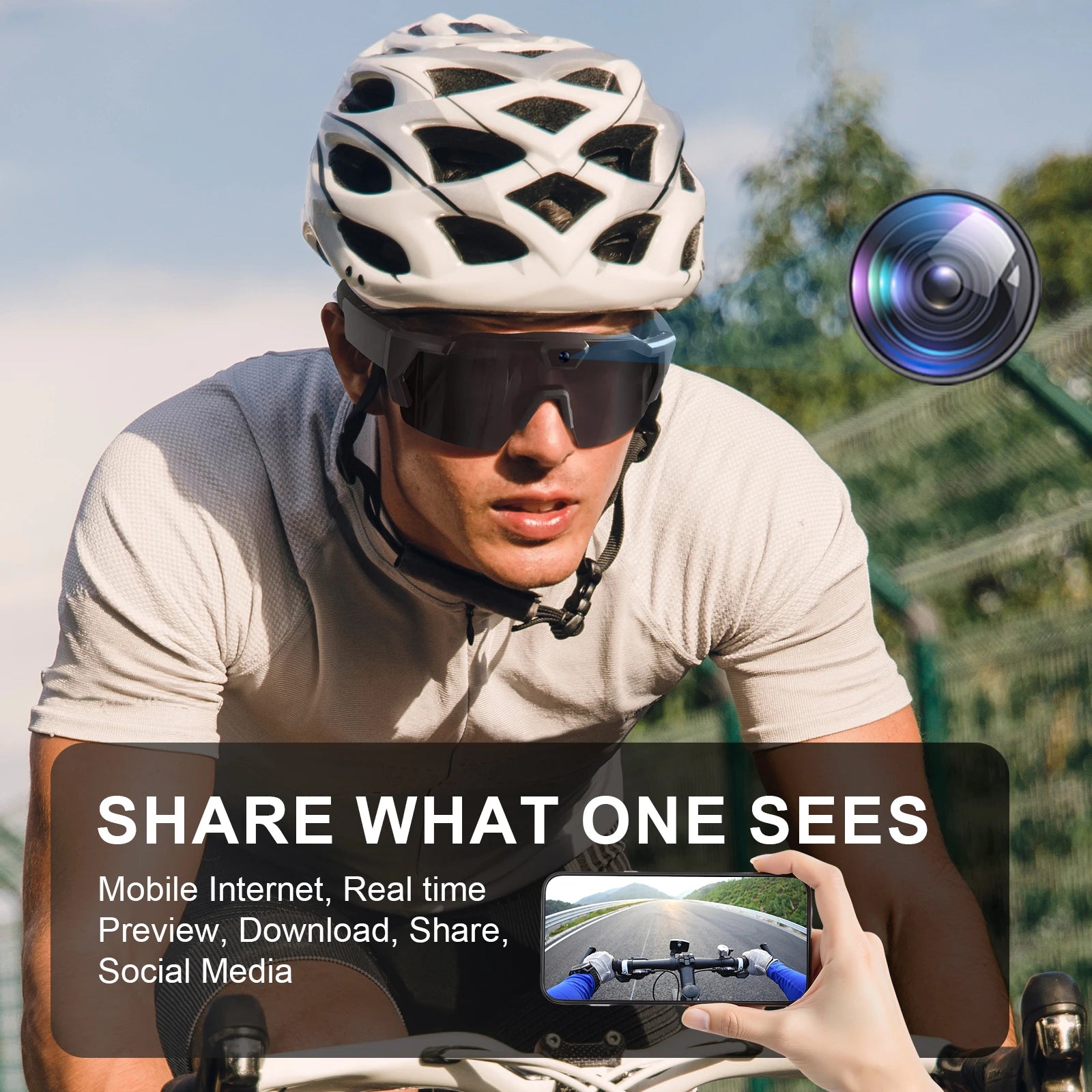 NEW HD Video Glasses Action Camera  Sunglasses Smart Glasses Sports Glasses Outdoor Bicycle Motorcycle Driver Recorder Walk Cam 1