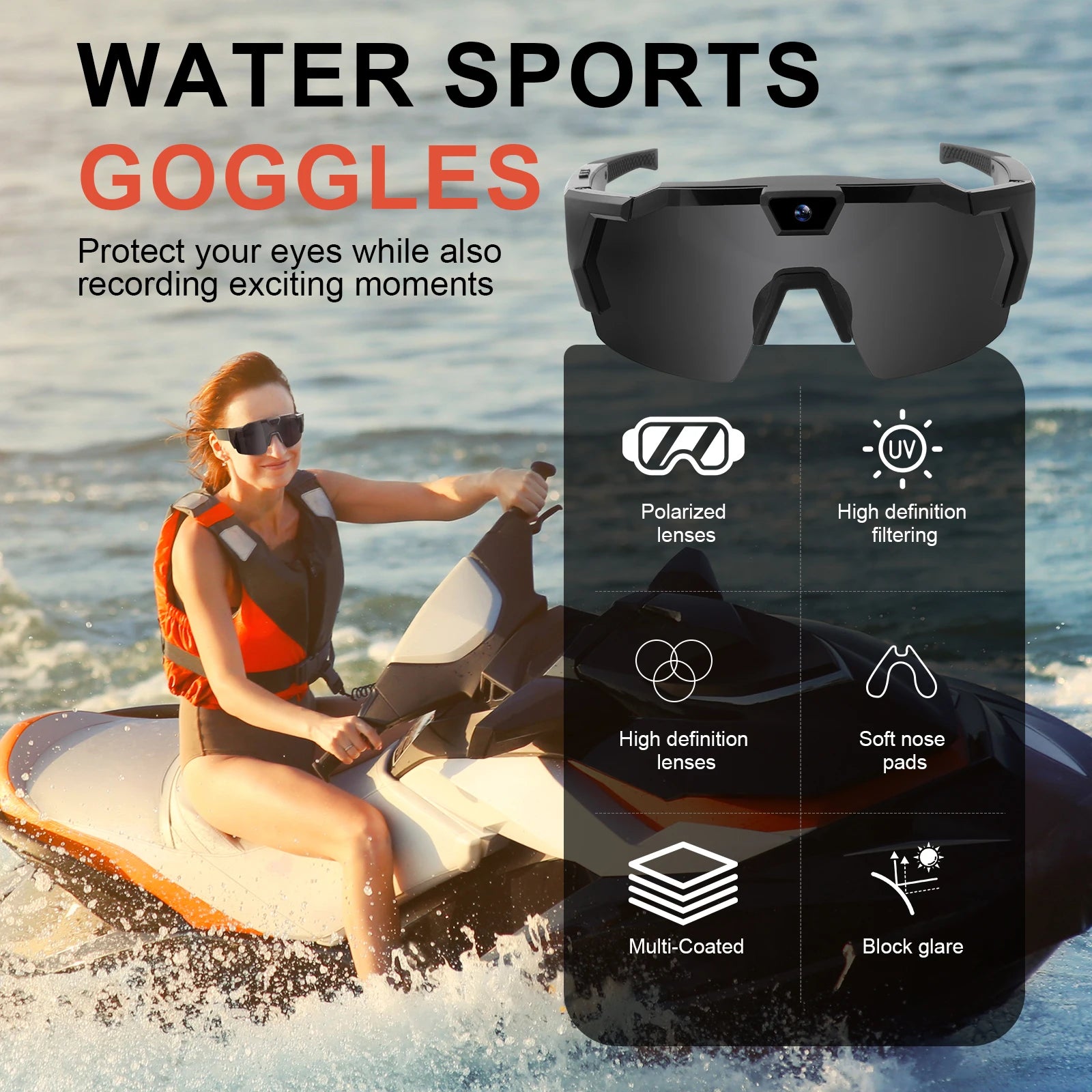 NEW HD Video Glasses Action Camera  Sunglasses Smart Glasses Sports Glasses Outdoor Bicycle Motorcycle Driver Recorder Walk Cam 3