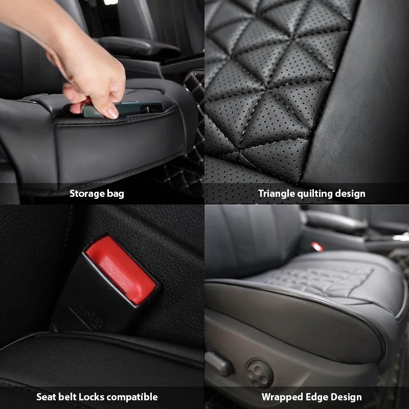 New Front Car Seat Cover PU Leather Cars Seat Cushion Automobiles Seat Protector Universal Car Chair Pad Mat Auto Accessories 5