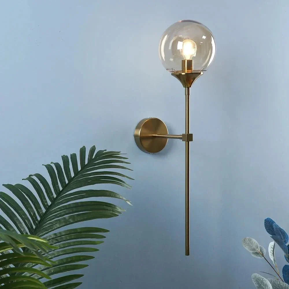 Scandinavian Glass Wall Lamp With Warm LED Light In Minimalist Nordic Design For Modern Homes And Living Spaces