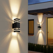 Rectangular Minimalist Outdoor Wall Light With Dual Upward And Downward Illumination For Exterior Walls