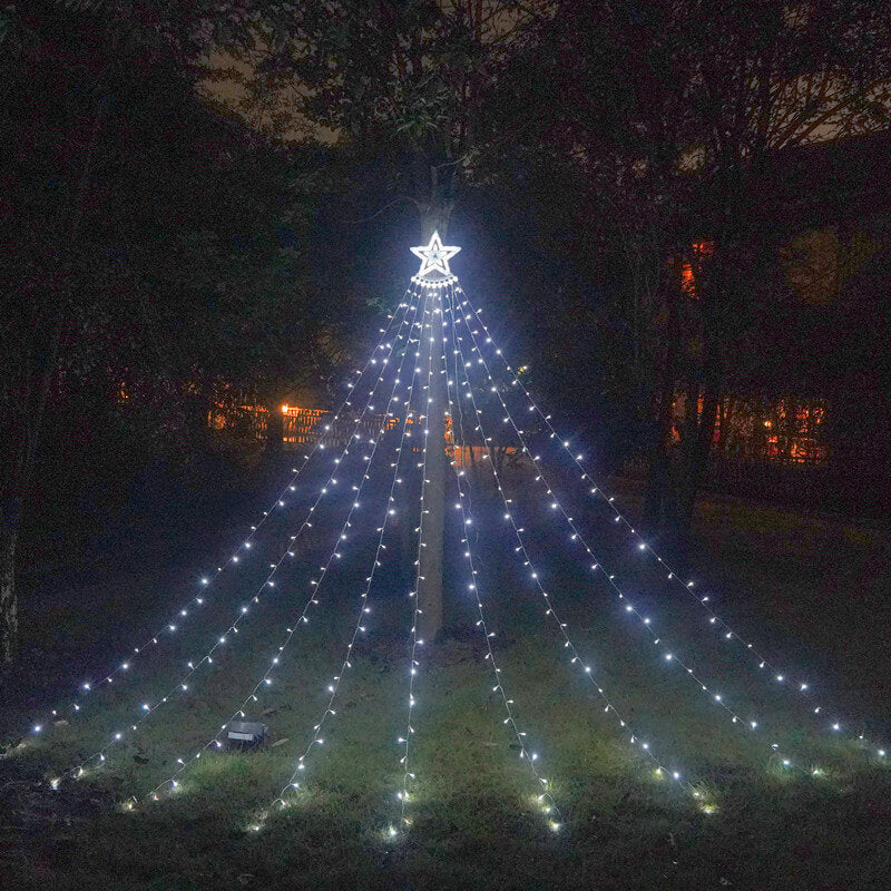 Aurora Peak solcellsslingor med hängande LED-ljusslingor för utomhus trädgårdar och uteplatser