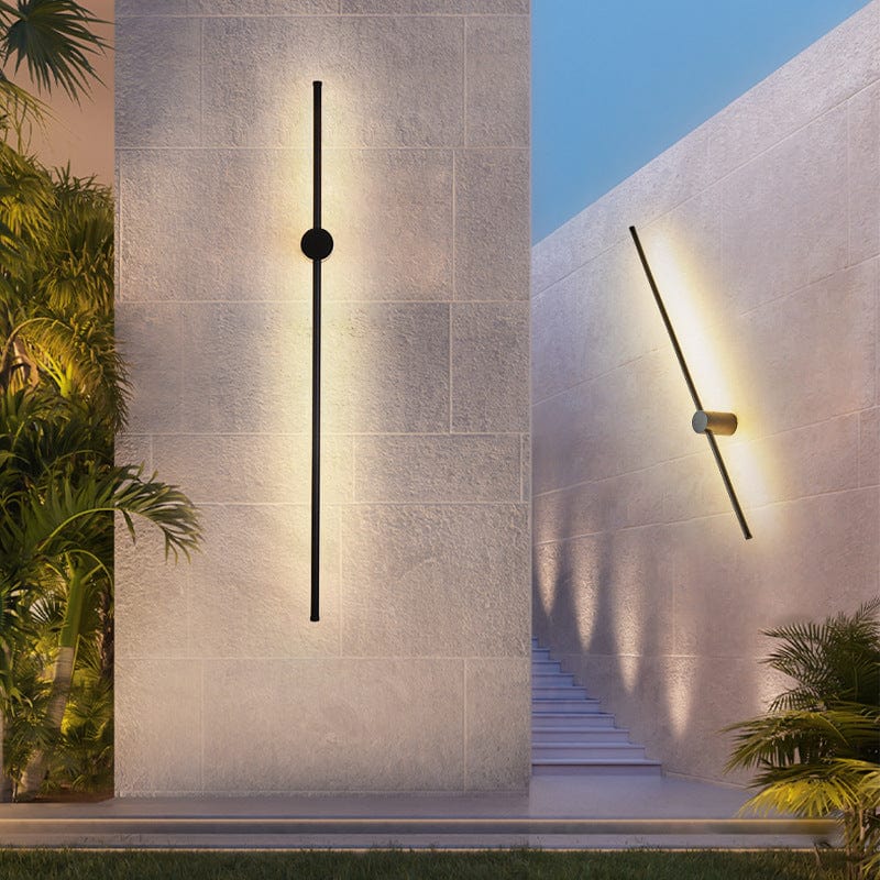 Slim Linear Outdoor Wall Light For Exterior Walls, Entrances, And Patios, Modern Minimalist Exterior Lighting Fixture