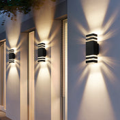 Rectangular Minimalist Outdoor Wall Light With Dual Upward And Downward Illumination For Exterior Walls