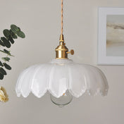 Variant image for Vintage Floral Hanging Lamp | Glass Pendant Light Fixture | Kitchen Pendant Lighting | Elegant Hanging Lights | Copper Pendant Light - Zardee-4