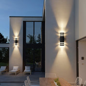 Rectangular Minimalist Outdoor Wall Light With Dual Upward And Downward Illumination For Exterior Walls