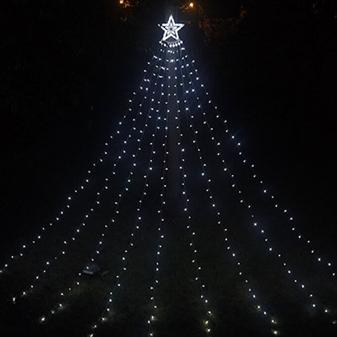 Aurora Peak solcellsslingor med hängande LED-ljusslingor för utomhus trädgårdar och uteplatser