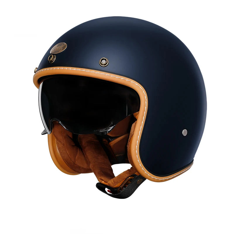 Vintage Style Unisex Motorcycle Helmet With Open Face Design For All Riders On City Streets