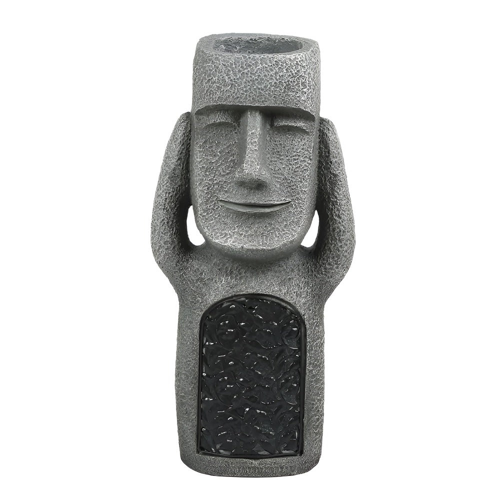 Solar Garden Sculpture Set With Stone-Effect Human Figures For Outdoor Decor To Enhance Gardens And Patios