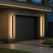 Udendørs LED-væglampe med slankt lineært design til terrasser og indgange i moderne stil