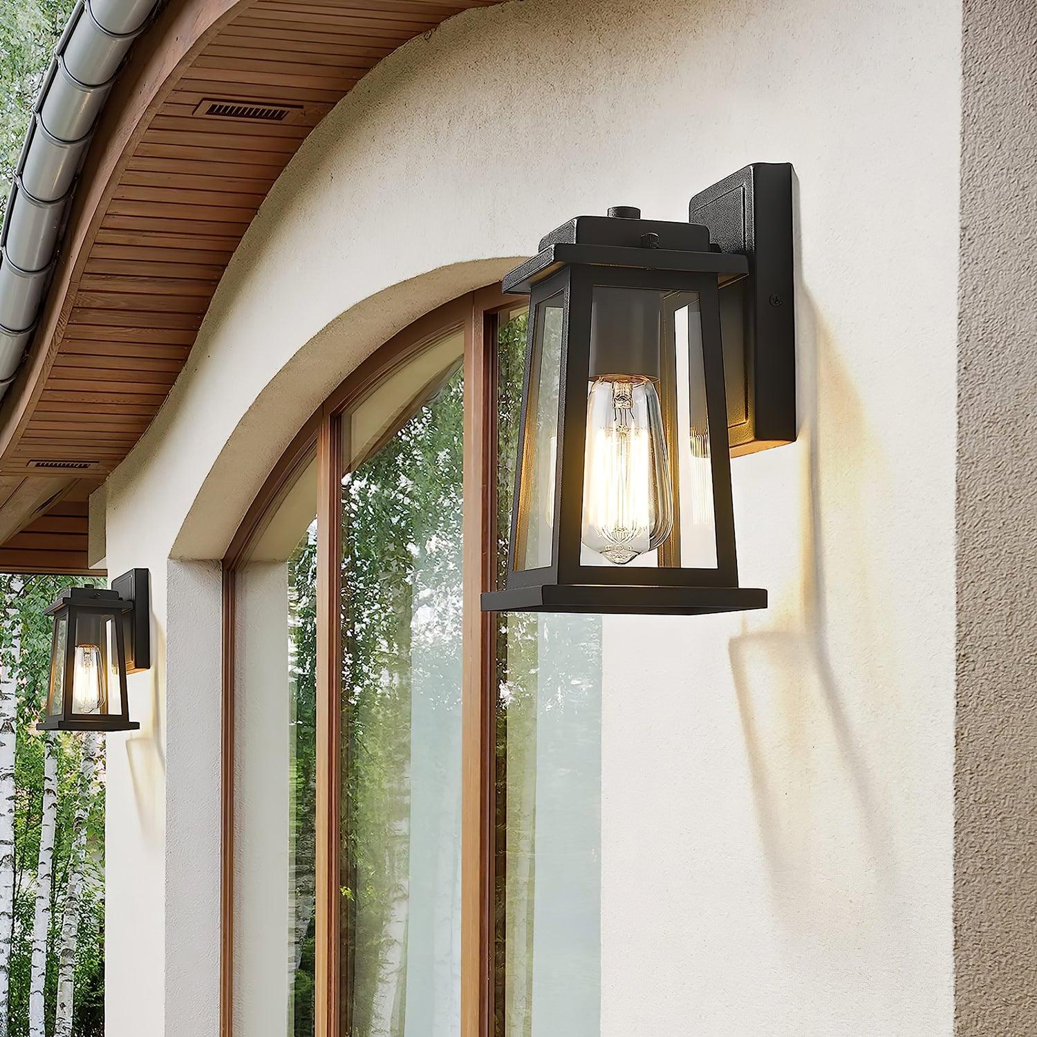 Outdoor Lantern Wall Light | Waterproof Outdoor Light Fixtures | Elegant Garden Lights | Weather-Resistant Outdoor Lighting | Black Metal Lantern - Zardee-4