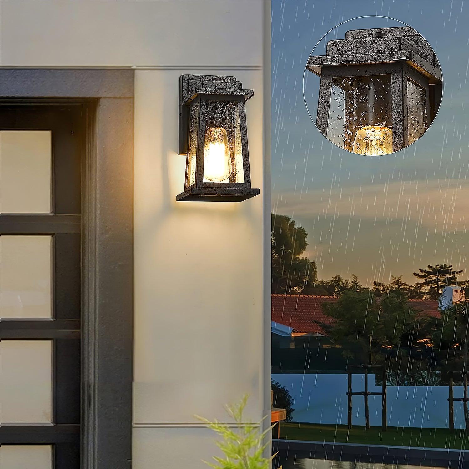 Outdoor Lantern Wall Light | Waterproof Outdoor Light Fixtures | Elegant Garden Lights | Weather-Resistant Outdoor Lighting | Black Metal Lantern - Zardee-6