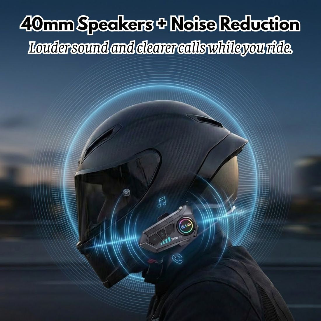 P10 2X Motorcycle Helmet Intercom (2-Rider, 300m, IPX6, BT 5.3) 6