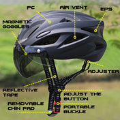 PJT Lightweight Breathable Bicycle Helmet With Magnetic Attraction Goggles Lens Bike Helmet Free Switching Adult Cycling Helmet 1