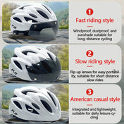 PJT Lightweight Breathable Bicycle Helmet With Magnetic Attraction Goggles Lens Bike Helmet Free Switching Adult Cycling Helmet 5