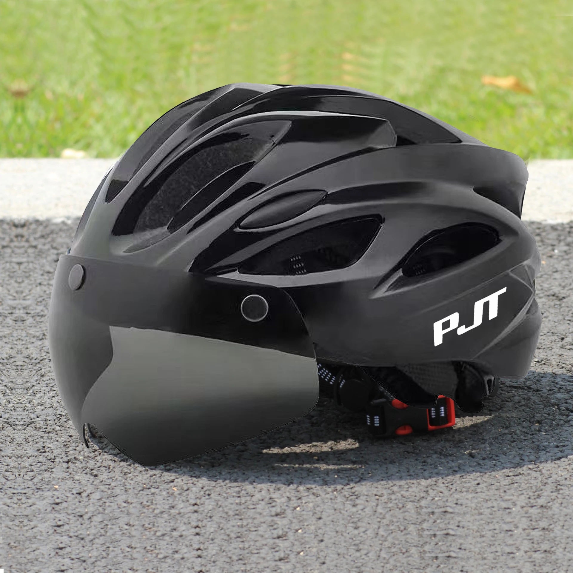 PJT Lightweight Breathable Bicycle Helmet With Magnetic Attraction Goggles Lens Bike Helmet Free Switching Adult Cycling Helmet 9