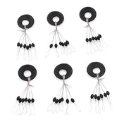 PRO BEROS 60Pcs 10Set Black Rubber Space Beans Oval Stopper Fishing Bobber Float Catfish Flotador Fishing Float Folat Line Stops 1