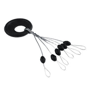 PRO BEROS 60Pcs 10Set Black Rubber Space Beans Oval Stopper Fishing Bobber Float Catfish Flotador Fishing Float Folat Line Stops 2