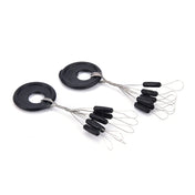 PRO BEROS 60Pcs 10Set Black Rubber Space Beans Oval Stopper Fishing Bobber Float Catfish Flotador Fishing Float Folat Line Stops 3