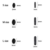 PRO BEROS 60Pcs 10Set Black Rubber Space Beans Oval Stopper Fishing Bobber Float Catfish Flotador Fishing Float Folat Line Stops 5