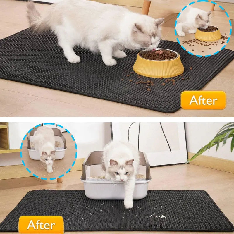 Pet Cat Litter Mat Waterproof Double Layer Cat Litter Trapping Pet Litter Box Mat Clean Pad Products For Cats Accessories 1