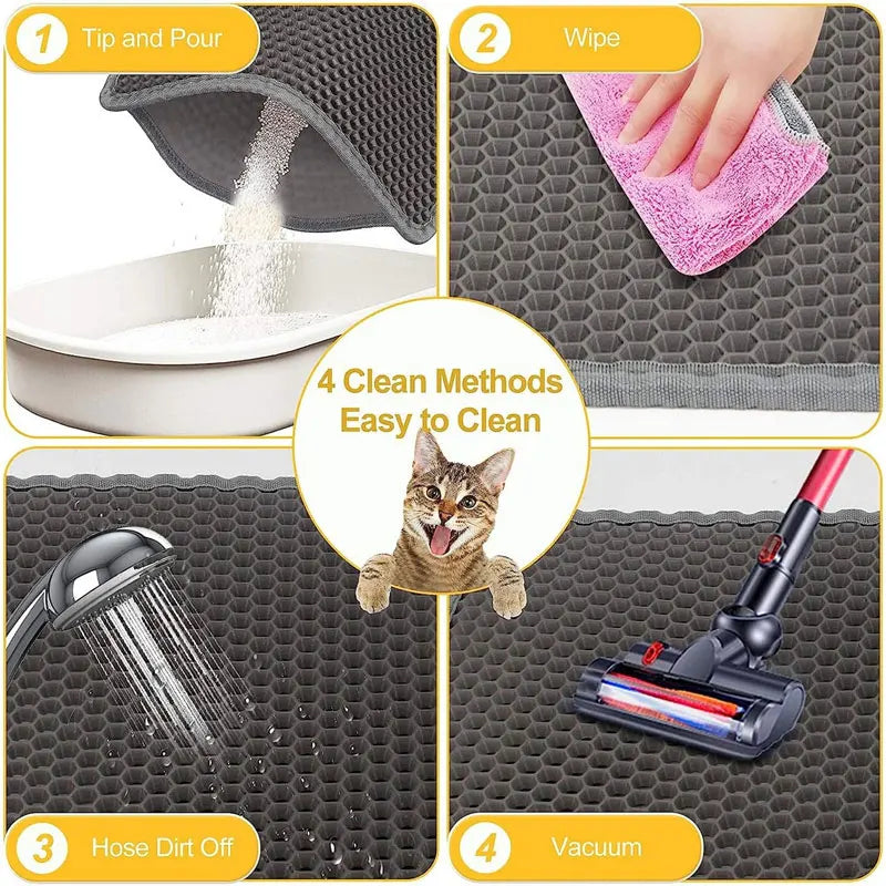 Pet Cat Litter Mat Waterproof Double Layer Cat Litter Trapping Pet Litter Box Mat Clean Pad Products For Cats Accessories 2