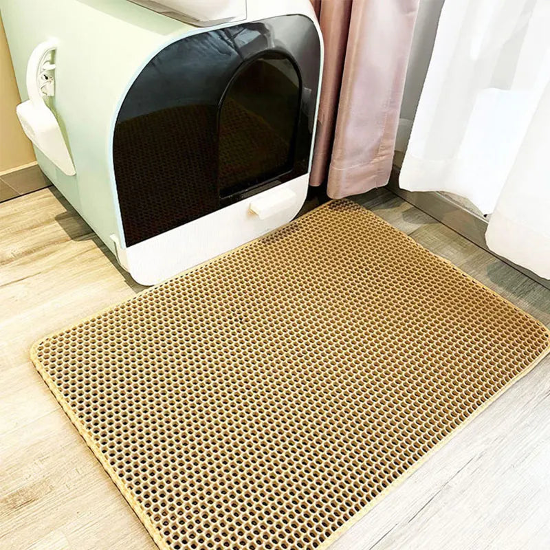 Pet Cat Litter Mat Waterproof Double Layer Cat Litter Trapping Pet Litter Box Mat Clean Pad Products For Cats Accessories 4