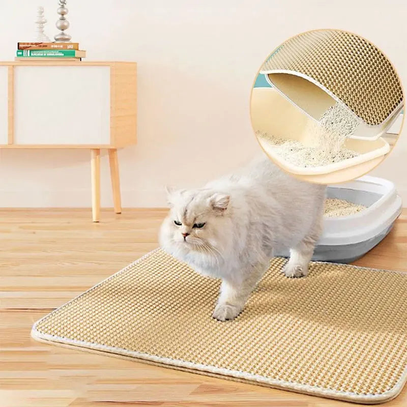 Pet Cat Litter Mat Waterproof Double Layer Cat Litter Trapping Pet Litter Box Mat Clean Pad Products For Cats Accessories 5