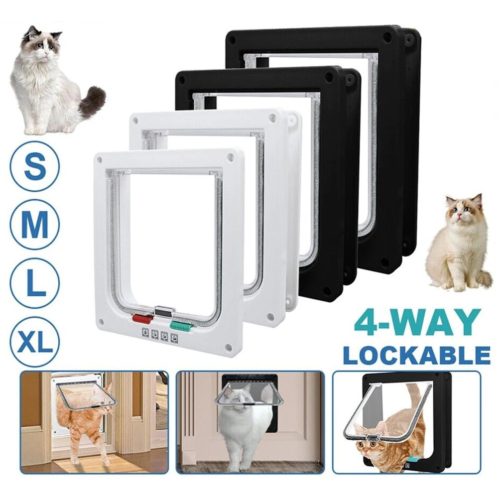 Pet Door for Windows, Large Cat Door Interior Door Pet Doors for Cat Exterior Doors 4 Modes Locking Suitable for Window and Wall 0