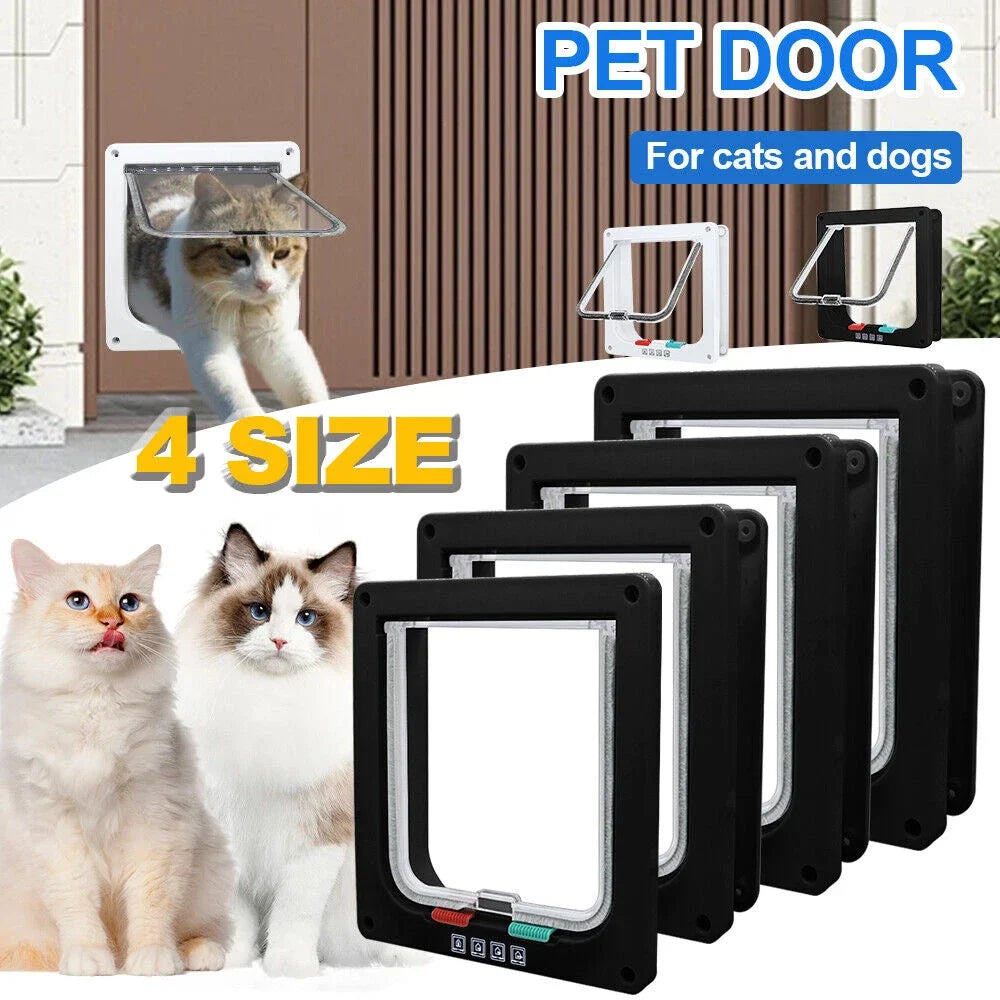 Pet Door for Windows, Large Cat Door Interior Door Pet Doors for Cat Exterior Doors 4 Modes Locking Suitable for Window and Wall 1