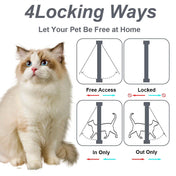 Pet Door for Windows, Large Cat Door Interior Door Pet Doors for Cat Exterior Doors 4 Modes Locking Suitable for Window and Wall 3