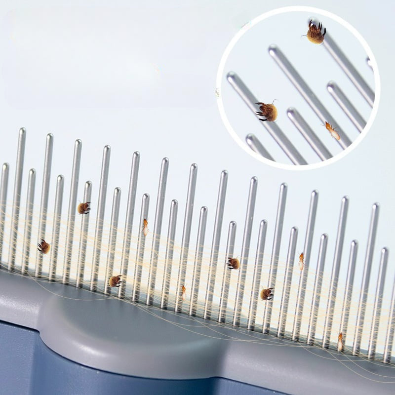 Pet Flea Comb For Cats And Dogs With All Coat Types, Gentle Grooming Tool For Daily Use And Care