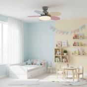 Loftventilator i blomstermotiv med LED-lys