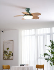 Loftventilator i blomstermotiv med LED-lys
