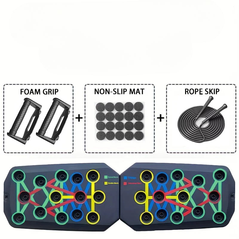 Foldable Push-Up Board With Handles, Portable Multifunctional Fitness Equipment For Chest, Abdomen, Arms And Back Training
