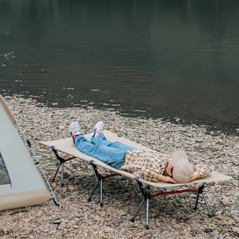 Portable Outdoor Camping Bed Ultra light Aluminum Alloy Easy-to-Assemble Folding Bed For Adults & Kids Children 4