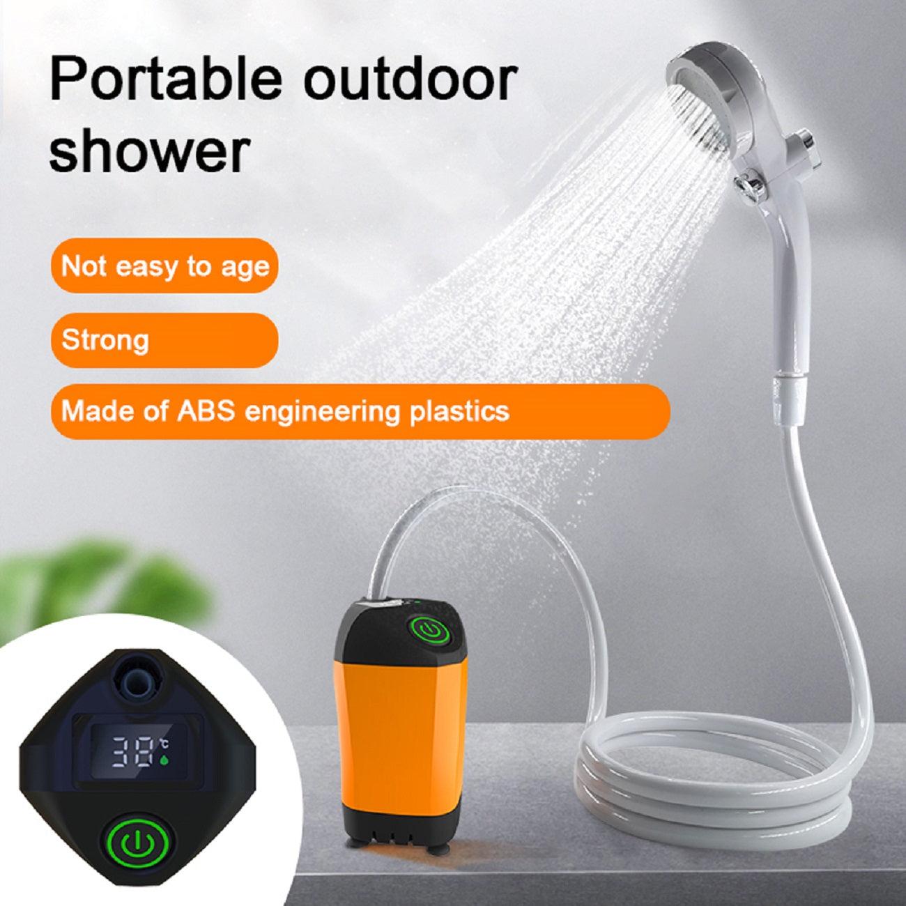 Portable Outdoor Electric Camping Shower Pump Head with Handheld 2