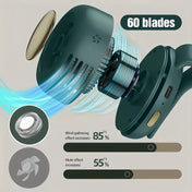 Portable Silent Fan Mini USB Rechargeable Bladeless Electric Clip-on Fan Adjustable 3-Speed Waist Fan Rotating Body Fan 7