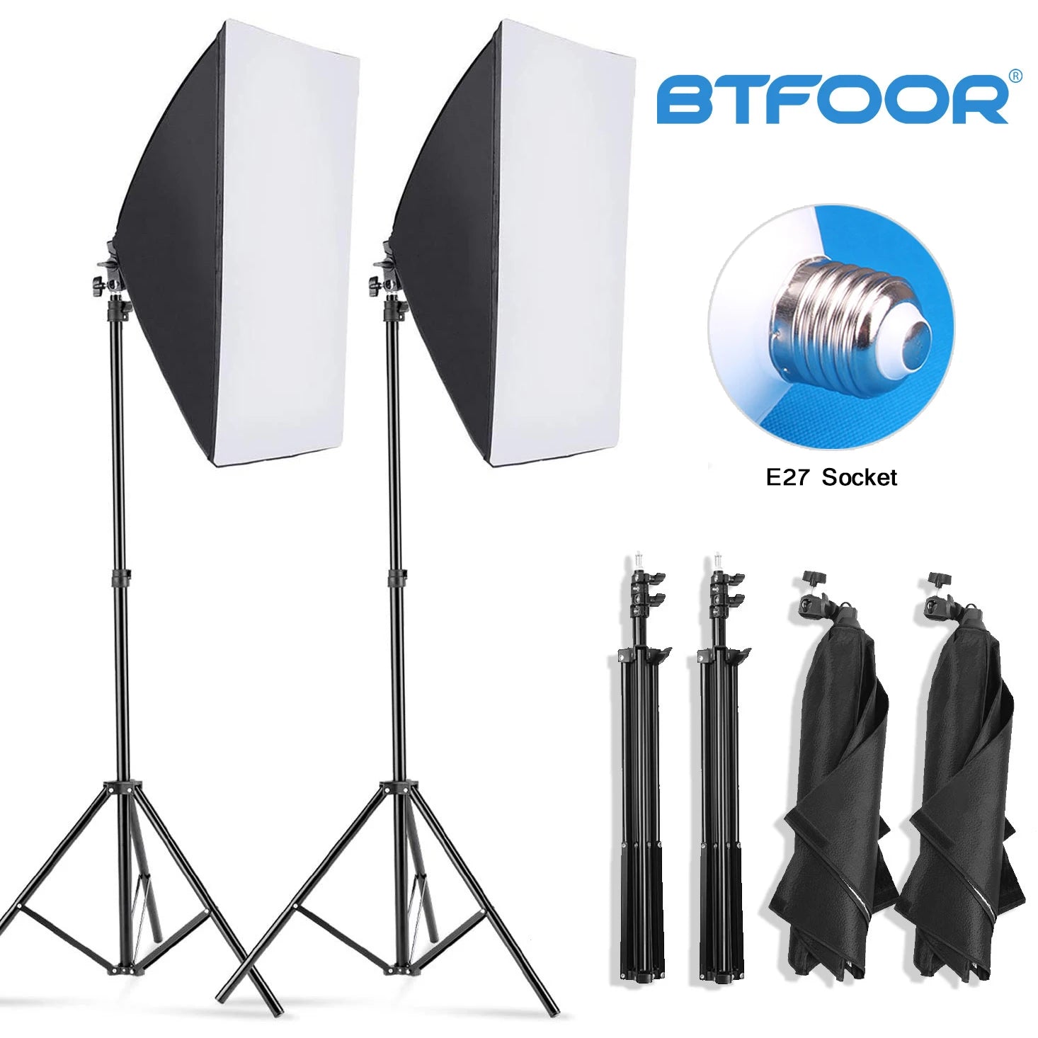 Professional Photography softbox Lighting soft box With Tripod E27 Photographic Bulb Continuous Light System for Photo studio 0