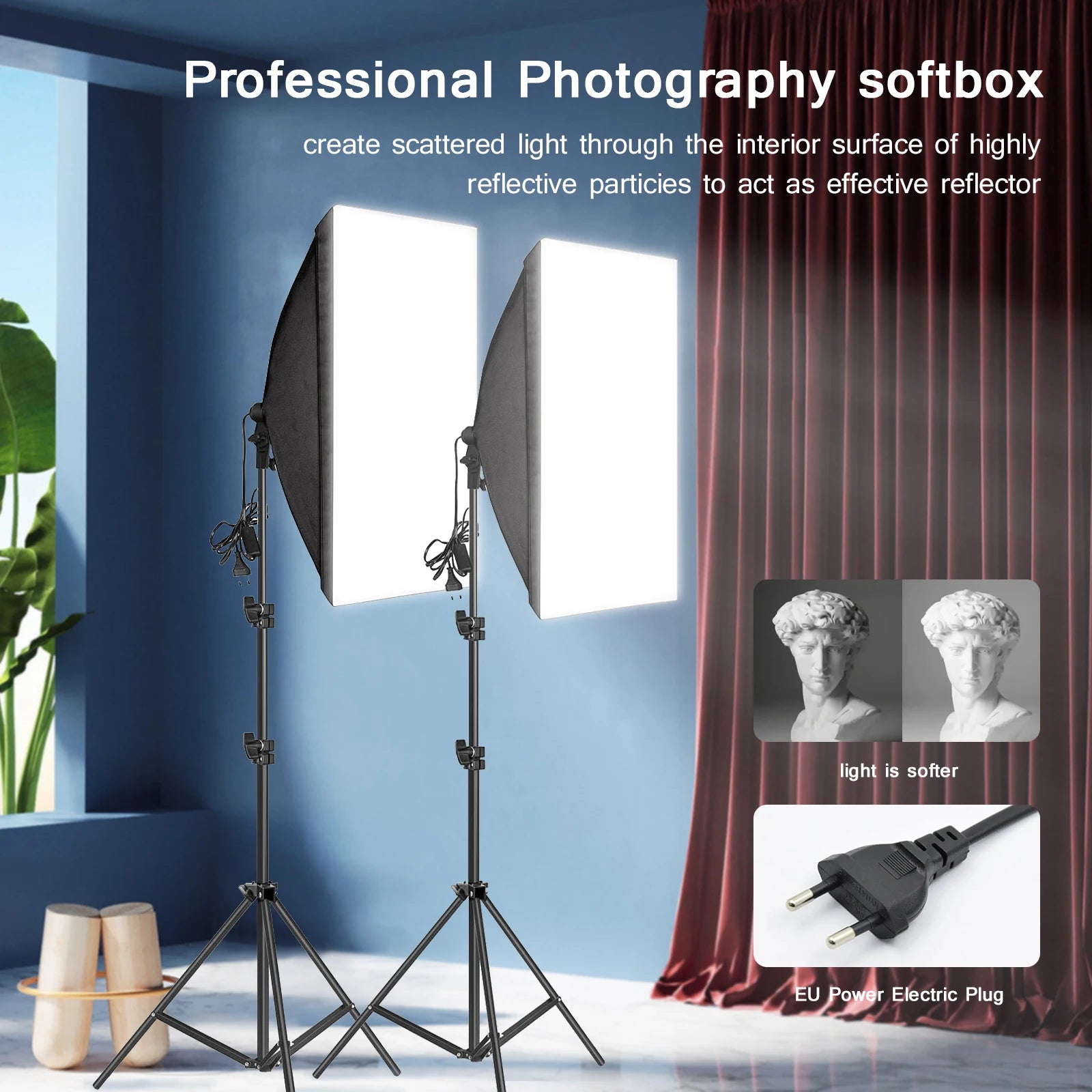 Professional Photography softbox Lighting soft box With Tripod E27 Photographic Bulb Continuous Light System for Photo studio 1