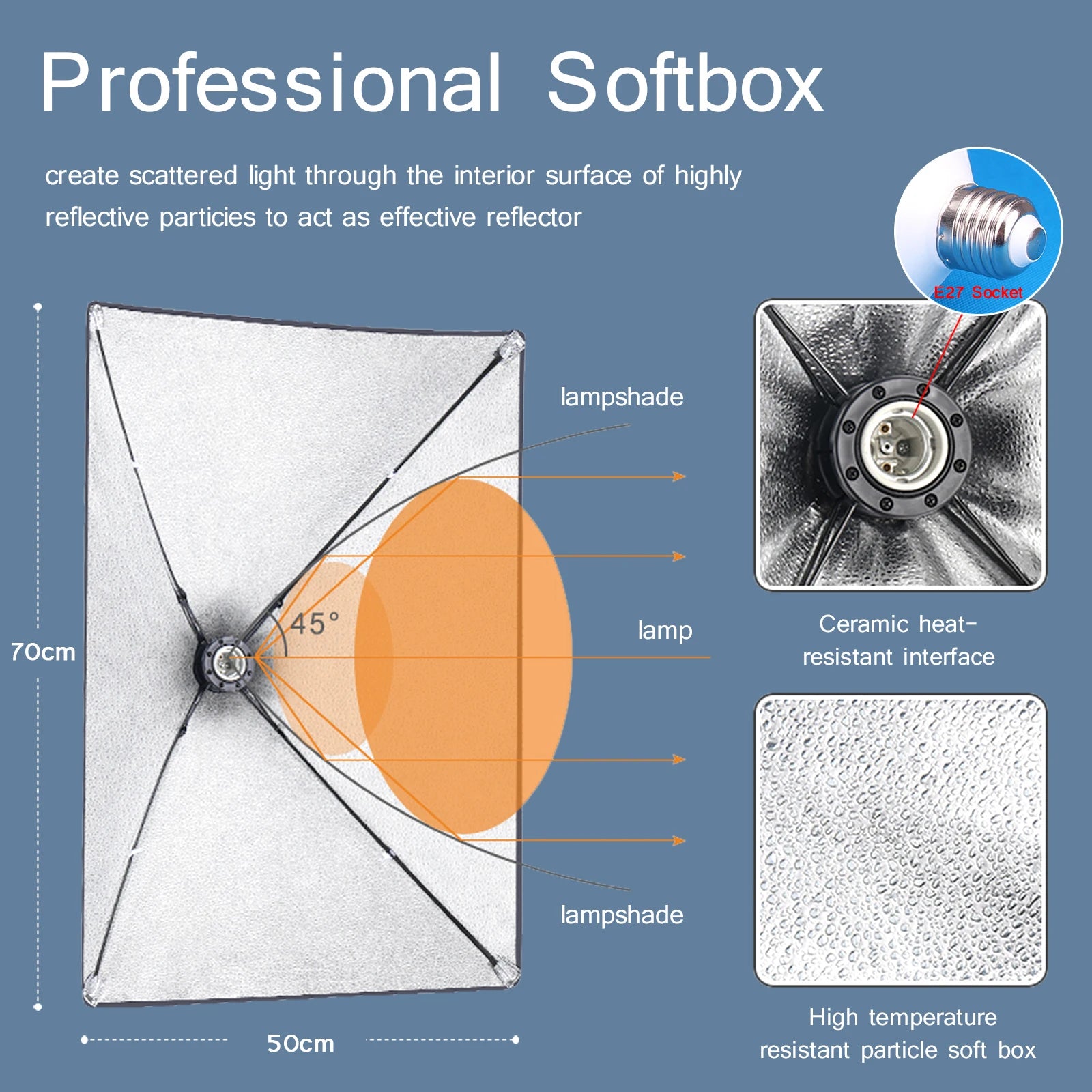 Professional Photography softbox Lighting soft box With Tripod E27 Photographic Bulb Continuous Light System for Photo studio 3