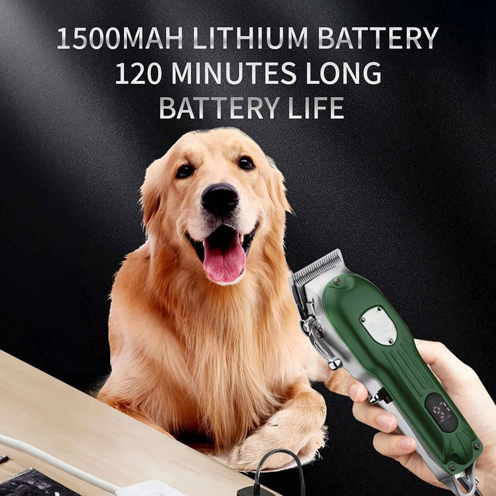 Professional dog hair clipper, rechargeable in metal 2