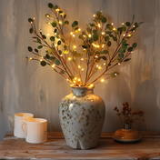 Variant image for Fairy Lights Olive Branch | Decorative Light with Twinkling LEDs | Nature-Inspired Home Accent | Adjustable Light Fixture | Warm White LED Light - Zardee-1