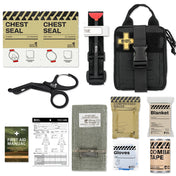 RHINO RESCUE EDC IFAK Survival Trauma Kit Molle Tactical Pouch With Metal Tourniquets,Bandage,Chest Seal For Camping Hiking Bag 0