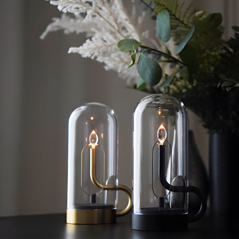 Portable LED Table Lamp | Flame-Inspired Bedside Light | Wireless Charging Desk Lamp | Touch Control Cordless Fixture | Compact Battery Operated Lamp - Zardee 5