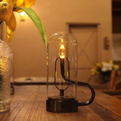 Portable LED Table Lamp | Flame-Inspired Bedside Light | Wireless Charging Desk Lamp | Touch Control Cordless Fixture | Compact Battery Operated Lamp - Zardee 4