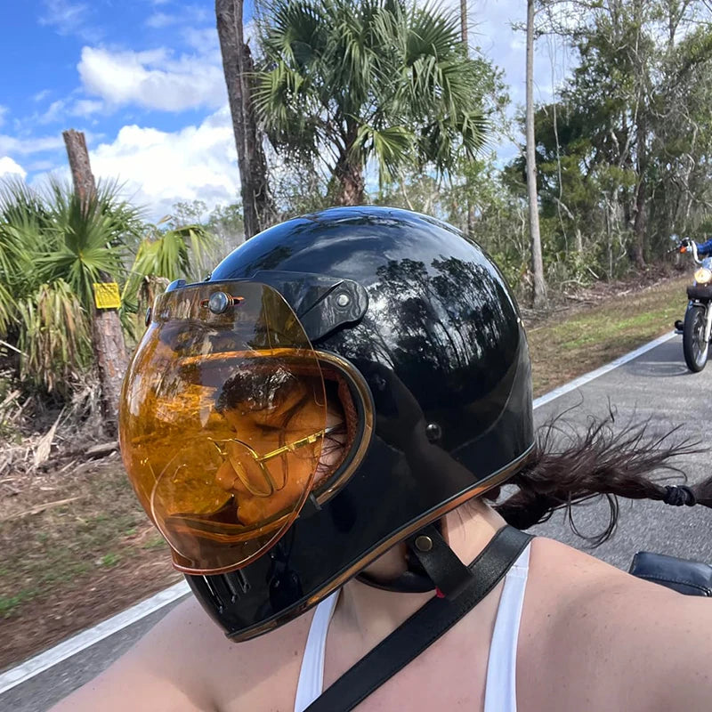 Retro Bubble Shield Visor – Three-Buckle Design 4